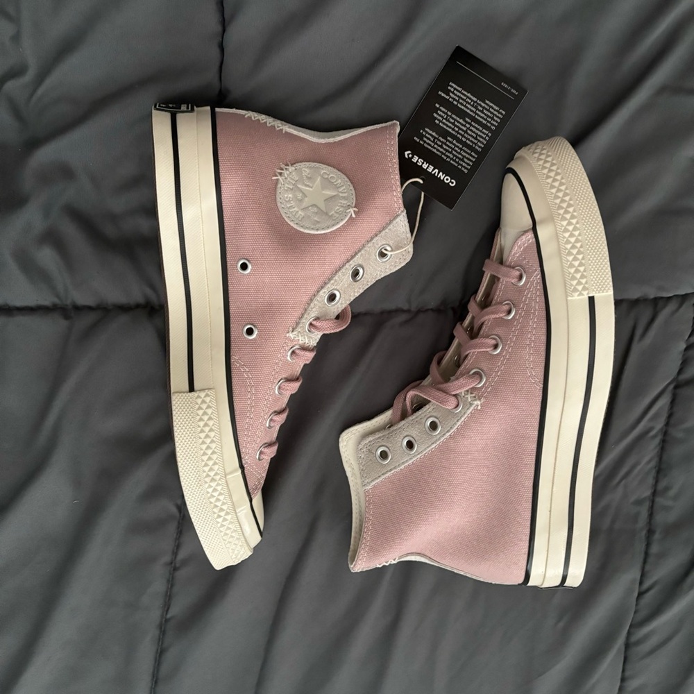 Converse Pink and Cream High-Top Sneakers